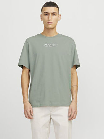 JACK JONES Erkek Yeşil Pamuklu Tişört 12217167