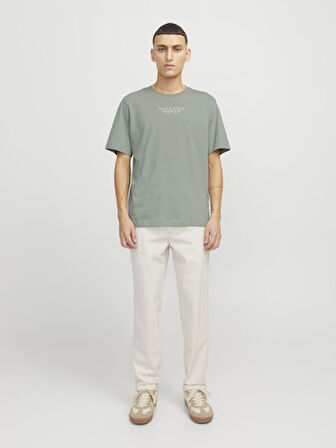 JACK JONES Erkek Yeşil Pamuklu Tişört 12217167