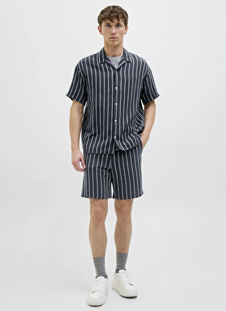 Jack & Jones Rahat Lacivert Erkek Gömlek 12274798_JOREASTER PATRAS RESORT SH