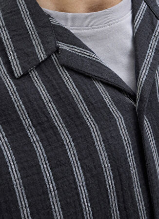 Jack & Jones Rahat Lacivert Erkek Gömlek 12274798_JOREASTER PATRAS RESORT SH