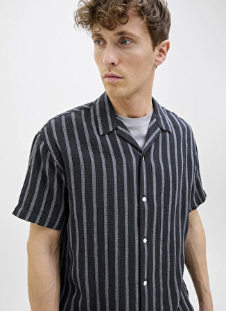 Jack & Jones Rahat Lacivert Erkek Gömlek 12274798_JOREASTER PATRAS RESORT SH