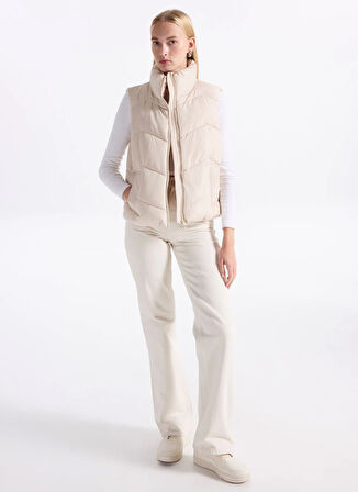 Vero Moda Krem Kadın Mont VMLIGAEVA SHORT WAISTCOAT ENT