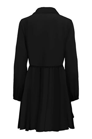 Only Kadın Onllumına Belden Bağlamalı %100 Pamuk Mini Elbise 15305484 Siyah