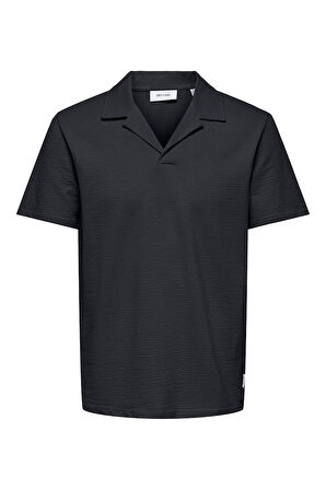 Only & Sons Erkek Onskıan Kendinden Desenli Polo Yaka T-Shirt 22032818 Lacivert