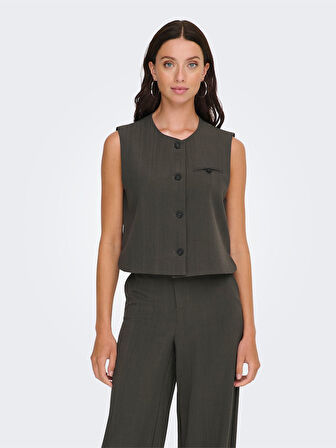 ONLMATEO LIFE S/L STRIPE VEST CC TLR Kadın Siyah Yelek - 15351087