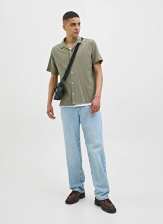 Jack & Jones Rahat Yeşil Erkek Gömlek 12255781_JORLUKE CRINKLE RESORT SHI