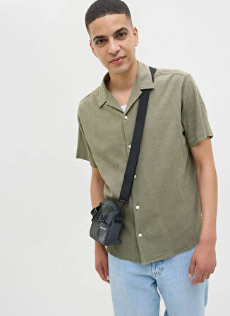 Jack & Jones Rahat Yeşil Erkek Gömlek 12255781_JORLUKE CRINKLE RESORT SHI
