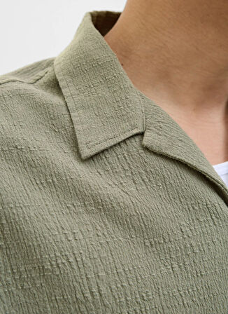 Jack & Jones Rahat Yeşil Erkek Gömlek 12255781_JORLUKE CRINKLE RESORT SHI