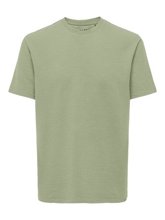 ONSKIAN LIFE REG SEERSUCKER SS TEE NOOS AÇIK YEŞİL
