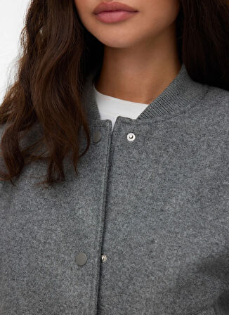 Vero Moda Gri Kadın Mont VMFORTUNE SHORT BOMBER JACKET GA NO