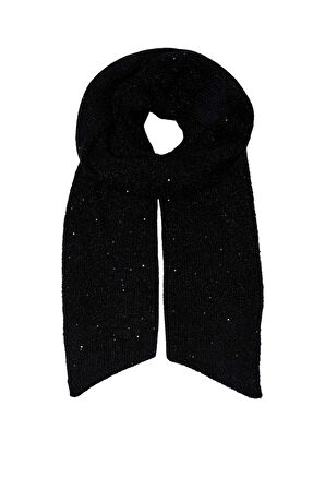 Only Kadın Onlsola Simli ve Pul Detaylı Yün Atkı 15349813 Siyah