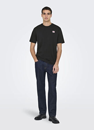 Only & Sons O Yaka Baskılı Siyah Erkek T-Shirt ONSARCH LOGO REG SS TEE CS