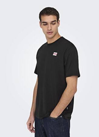 Only & Sons O Yaka Baskılı Siyah Erkek T-Shirt ONSARCH LOGO REG SS TEE CS