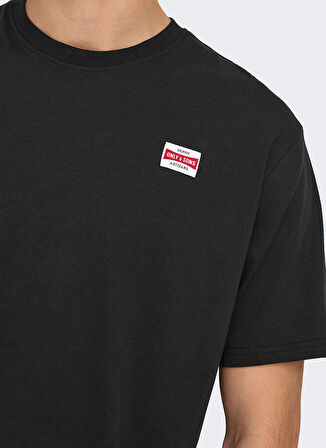 Only & Sons O Yaka Baskılı Siyah Erkek T-Shirt ONSARCH LOGO REG SS TEE CS