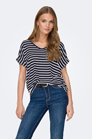 ONLMOSTER V-NECK TOP JRS LACİVERT