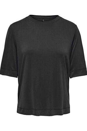ONLHANNAH S/S O-NECK TOP JRS SİYAH