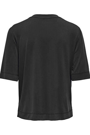 ONLHANNAH S/S O-NECK TOP JRS SİYAH