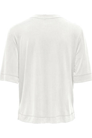 ONLHANNAH S/S O-NECK TOP JRS AÇIK BEJ