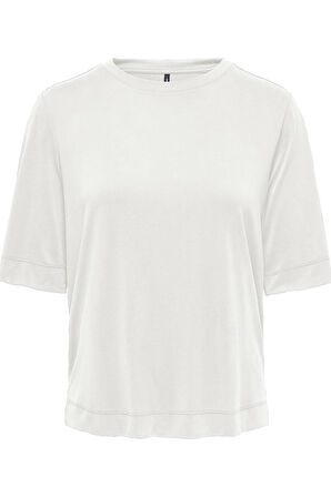 ONLHANNAH S/S O-NECK TOP JRS AÇIK BEJ