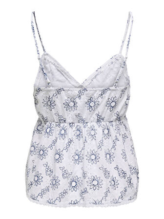 ONLANJA LIFE STRAP V-NECK SINGLET WVN Kadın Beyaz Bluz - 15344640