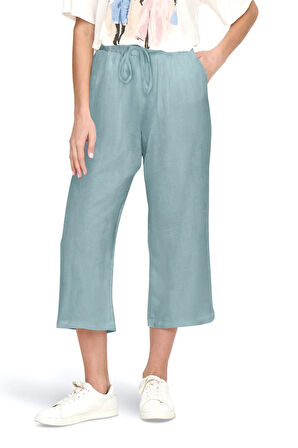 Only Kadın Onlsıesta Rahat Kesim Beli Lastikli ve İp Detaylı Keten Pantolon 15344603 Mint