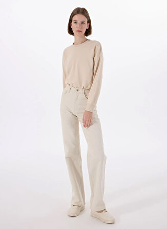 Vero Moda Bisiklet Yaka Krem Kadın Sweatshırt VMVIANA LS BALLOON SWEAT JRS GA
