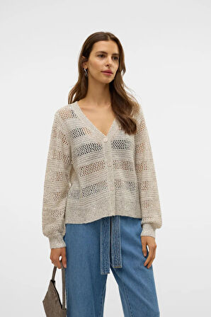 Vero Moda Kadın Vmleılanı Ajurlu Payetli Mevsimlik Hırka 10327775 Taş