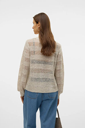 Vero Moda Kadın Vmleılanı Ajurlu Payetli Mevsimlik Hırka 10327775 Taş