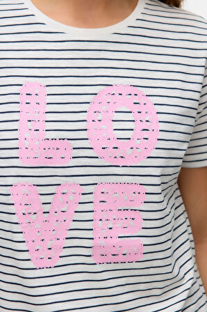 Vero Moda Kadın Vmsımone Kısa Kollu %100 Pamuk T-Shirt 10328170 Ekru