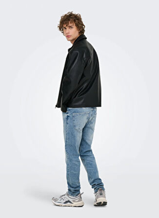 Only & Sons Normal Siyah Erkek Ceket ONSJACK PU JACKET OTW