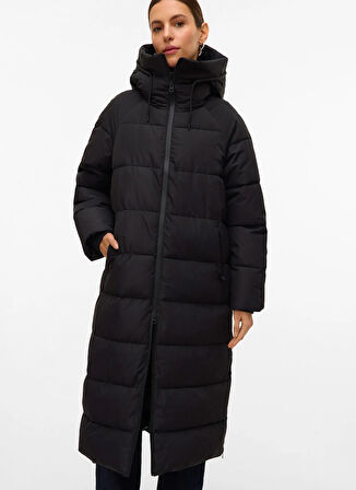 Vero Moda Siyah Kadın Mont VMELANOR LAURIE LONG COAT WRP GA BO