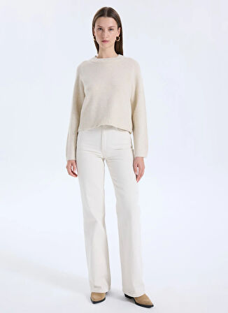 Vero Moda Bisiklet Yaka Normal Krem Kadın Kazak VMBANG LS O-NECK PULLOVER BOO