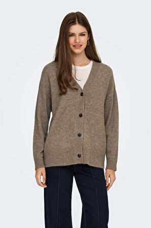 Only Kadın Onlhouston V Yaka Uzun Kollu Yünlü Hırka 15353192 Fındık