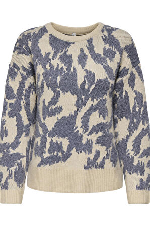 ONLY Gigi LS Glitter O-Neck Kadın Triko Kazak – Işıltılı Bisiklet Yaka 