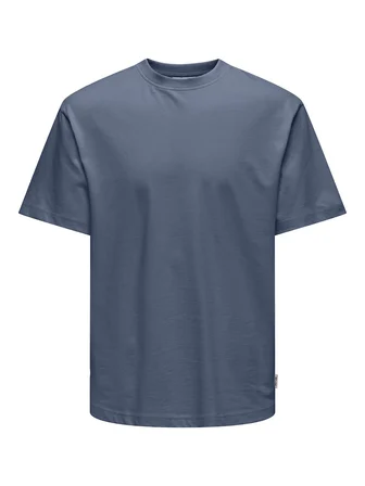 ONSFRED LIFE RLX SS TEE NOOS Erkek Mavi T-Shirt - 22022532