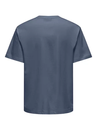 ONSFRED LIFE RLX SS TEE NOOS Erkek Mavi T-Shirt - 22022532