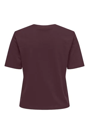 JDY Kadın Jdyrex Bisiklet Yaka %100 Pamuk T-Shirt 15344612 Mürdüm