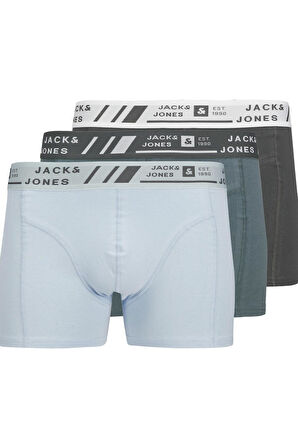 Jack & Jones Erkek 3'lü Düz Renk Boxer Seti - JACAngus Model 