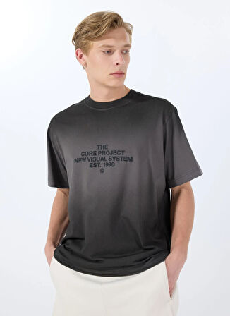 Jack & Jones Bisiklet Yaka Siyah Erkek T-Shirt 12276661_JCOHORIZON FADE SPRAY TEE