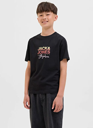 Jack & Jones Baskılı Siyah Erkek Çocuk T-Shirt 12281852