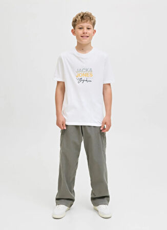 Jack & Jones Baskılı Beyaz Erkek Çocuk T-Shirt 12281852