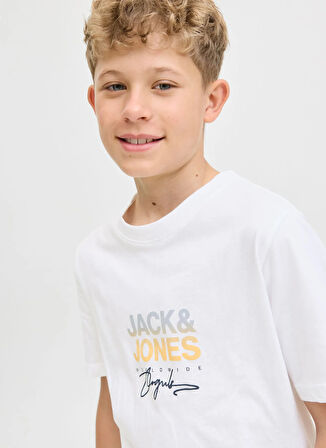 Jack & Jones Baskılı Beyaz Erkek Çocuk T-Shirt 12281852