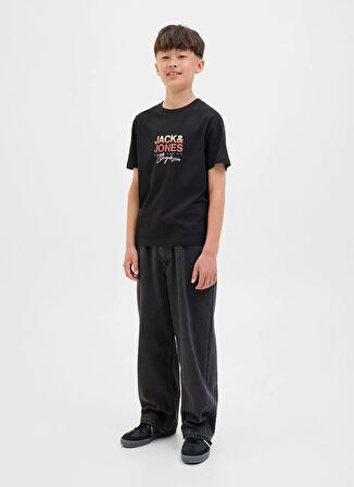 Jack & Jones Baskılı Siyah Erkek Çocuk T-Shirt 12281852
