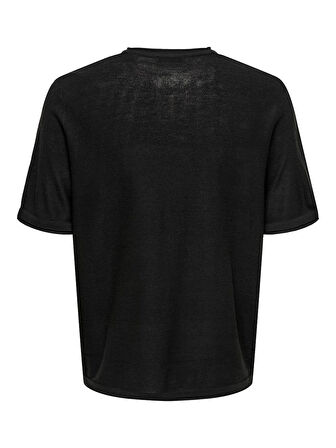 ONSKALMAR RLX 12 SS CREW KNIT  Siyah Kazak - 22033561