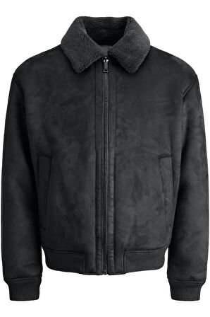 Erkek JPRCCLUKE Bomber Ceket – Siyah, Yüksek Kalite, Fermuarlı, Uzun Kollu, Günlük Kullanıma Uygun 