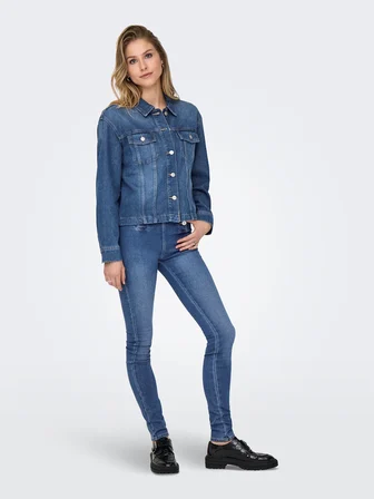 ONLMIKA L/S DNM JKT AKM MOCH Kadın Medium Blue Denim Ceket - 15352316