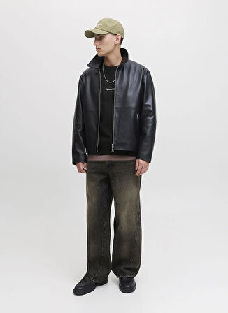 Jack & Jones Bisiklet Yaka Siyah Erkek Sweatshırt 12282893_JORNORREBRO EMB SWEAT CREW