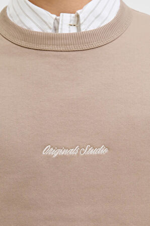 Jack & Jones Erkek Jornorrebro Rahat Kalıp Bisiklet Yaka Sweatshirt 12282893 Mocha