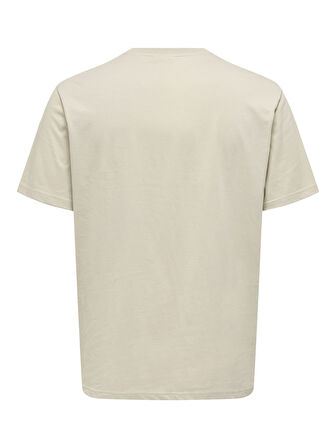 Only & Sons Erkek Yuvarlak Yaka Regular Fit Bej T-Shirt - 22033190