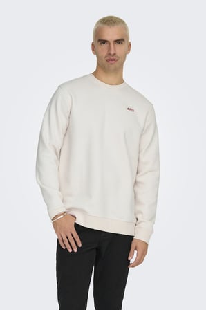 Only & Sons Dawson Bisiklet Yaka Erkek Krem Sweatshirt - 22033193